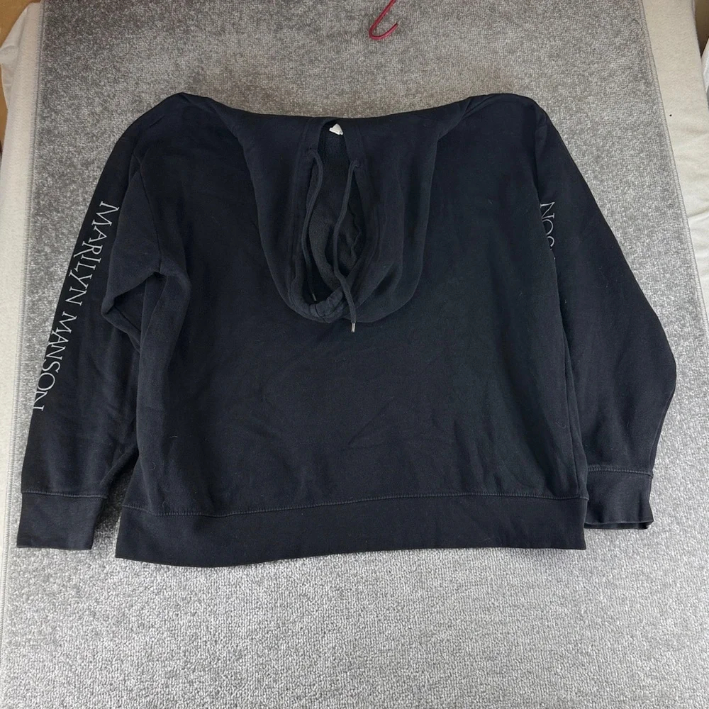 Cotton Heritage Marilyn Manson Long Sleeve Black Graphic Hoodie Mens XL - Picture 10 of 11